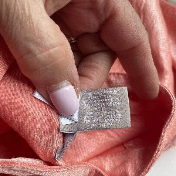 Chico's Ruffle Trim Blazer Jacket Size 8 (1) Pastel Peach 3/4 Sleeve Spring - Picture 10 of 12